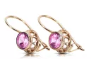 Améthyste Or rose 14 carats vintage d'origine Des boucles d'oreilles Style vintage vec117r